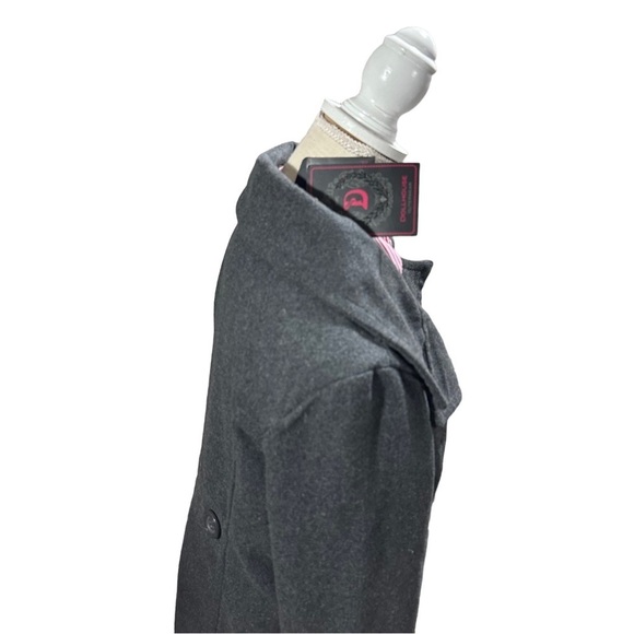 Dollhouse NYC Grey Double-Breasted 3 Button Pea Coat Jacket Sz L Pockets NWT - Picture 8 of 16